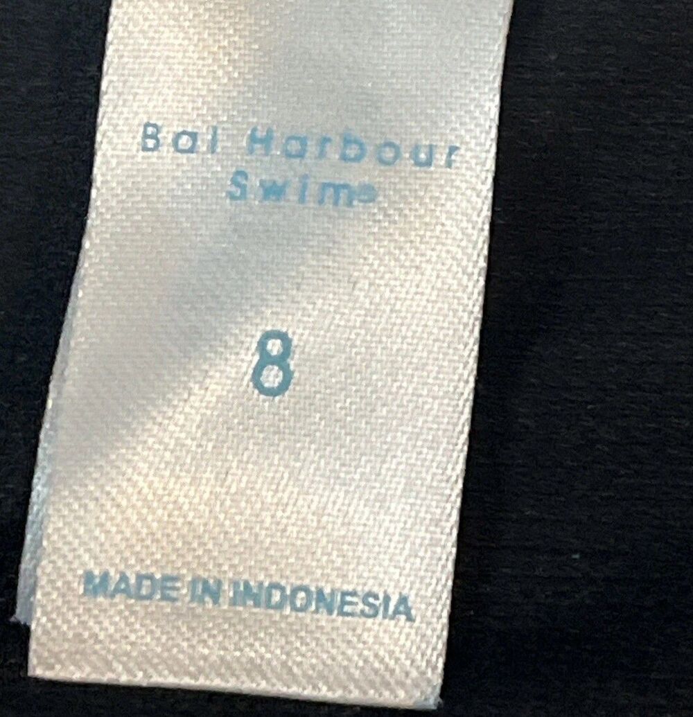Bal Harbour Women's One Piece Swimsuit Black White Tummy Control Sz 8 New W/Tag - Picture 7 of 8